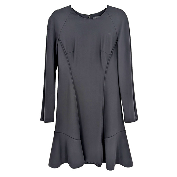 Theory‎ Womens Black Seam Sculpted Ponte Scuba Knit Classic Capsule Skater Dress - Picture 3 of 13